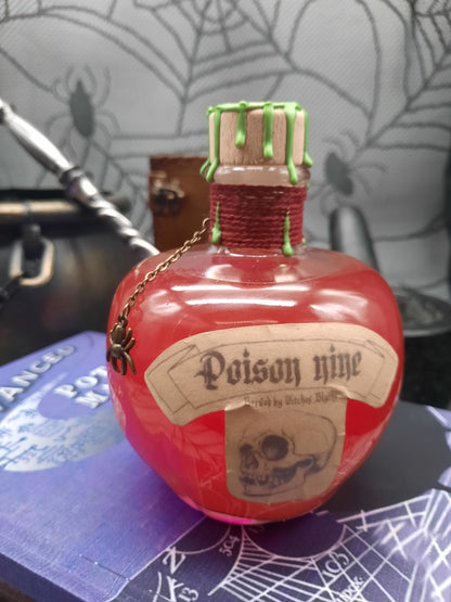 Red Poison potion in Apple shaped bottle